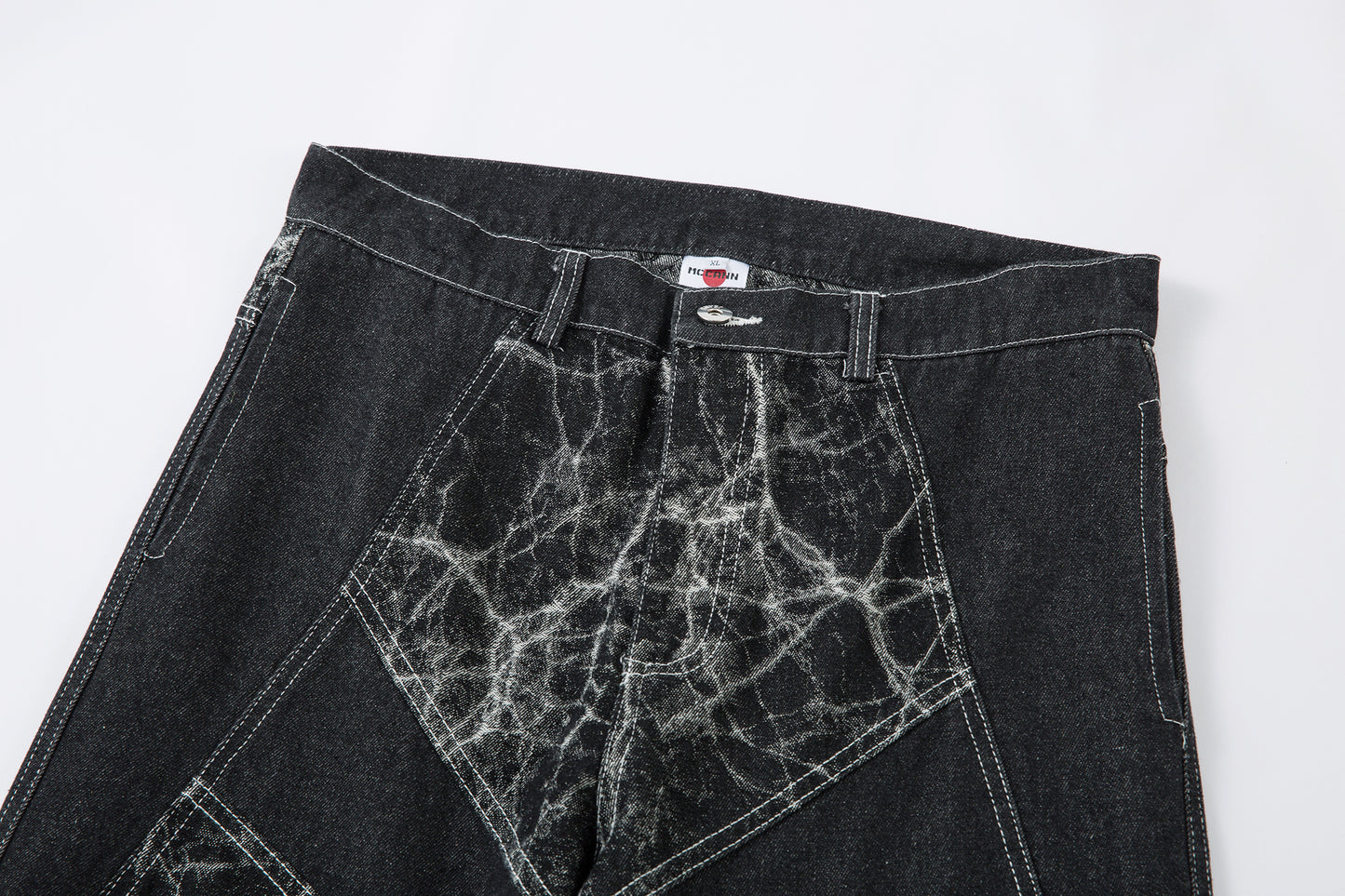 Cracked Panel Washed | Wide Jeans - Santo 