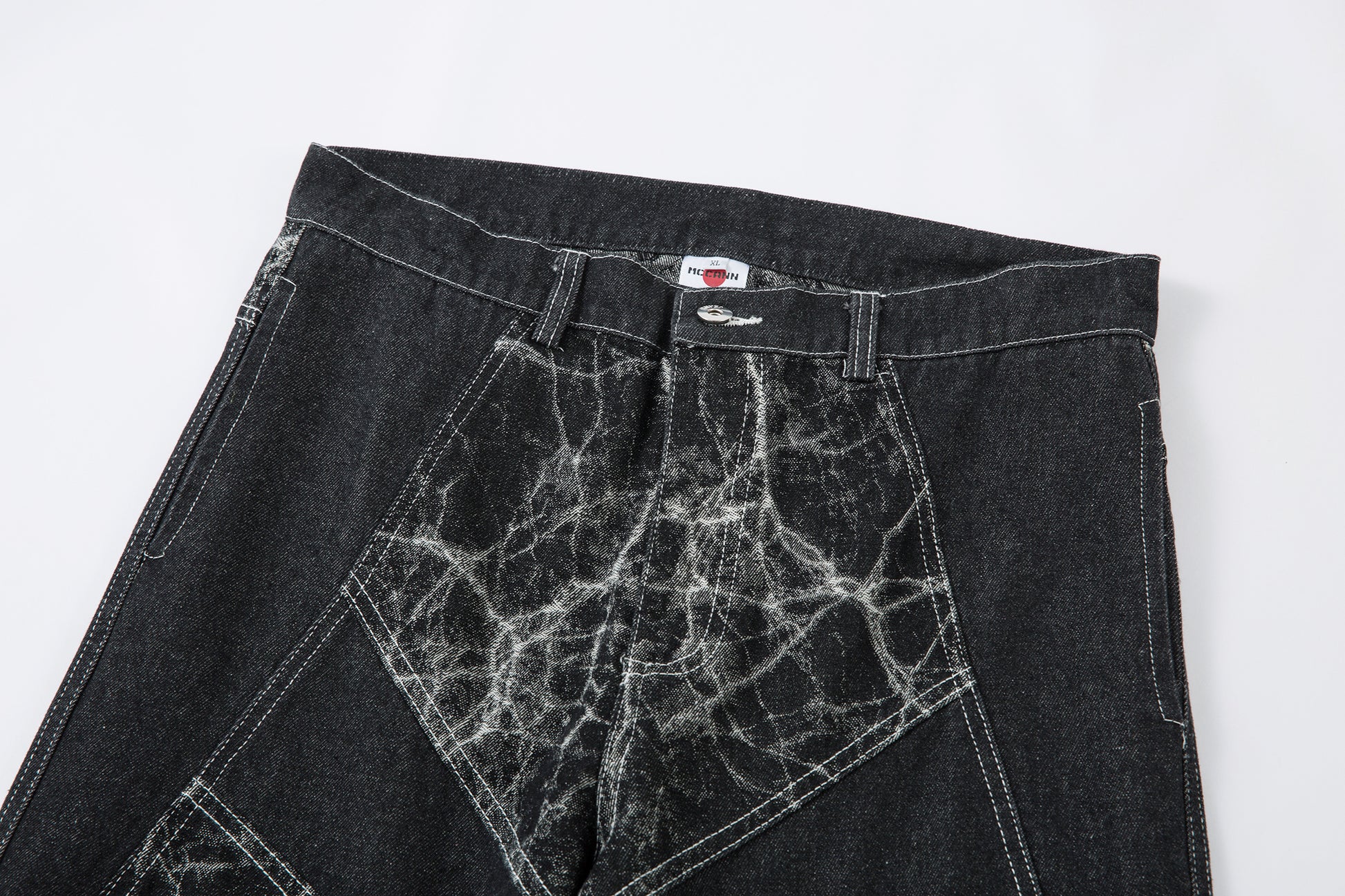 Cracked Panel Washed | Wide Jeans - Santo 