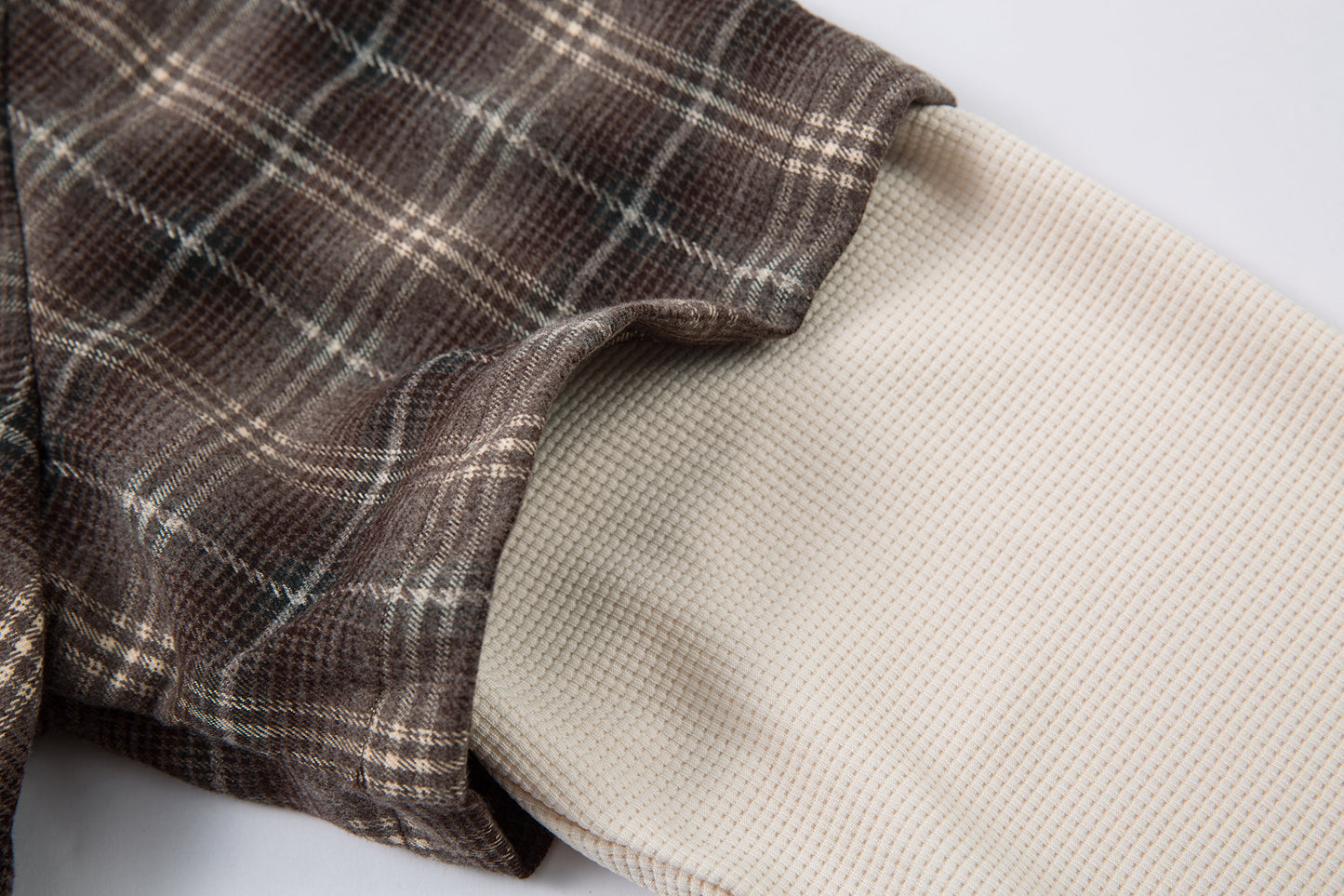 Vintage Plaid Contrast | Layered Sweatshirt - Santo 