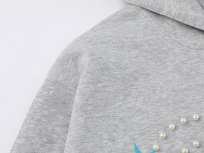 Glitter Star Apple Print | Oversized Hoodie - Santo 