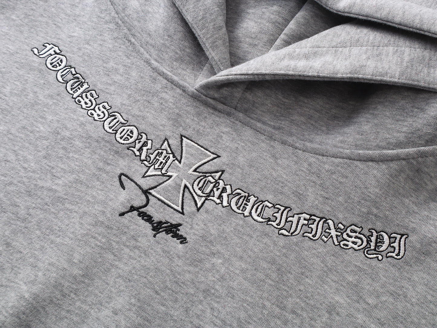 Gothic Logo Embroidered | Oversized Hoodie - Santo 