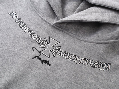 Gothic Logo Embroidered | Oversized Hoodie - Santo 