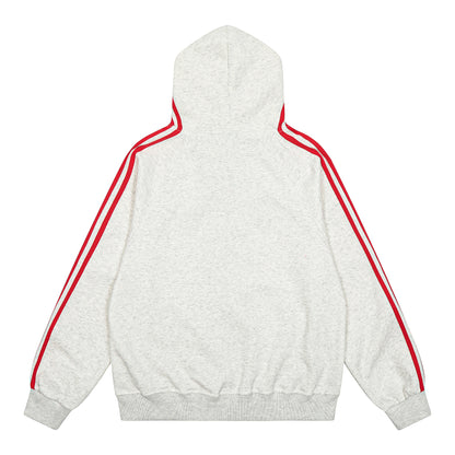 Retro Stripes | Varsity Zip Up Hoodie - Santo 