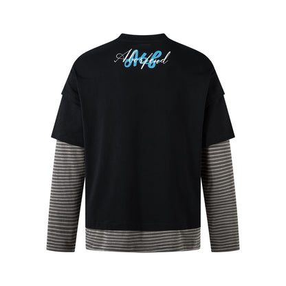 Punk Letters Patchwork | Stripe Sweatshirt - Santo 