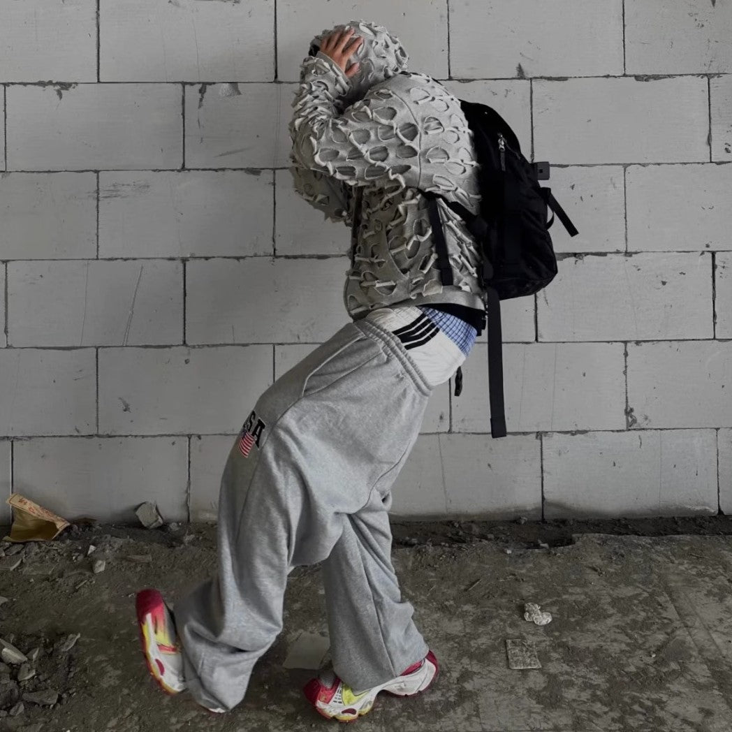 Layered Waistband | Baggy Striped Sweatpants - Santo 