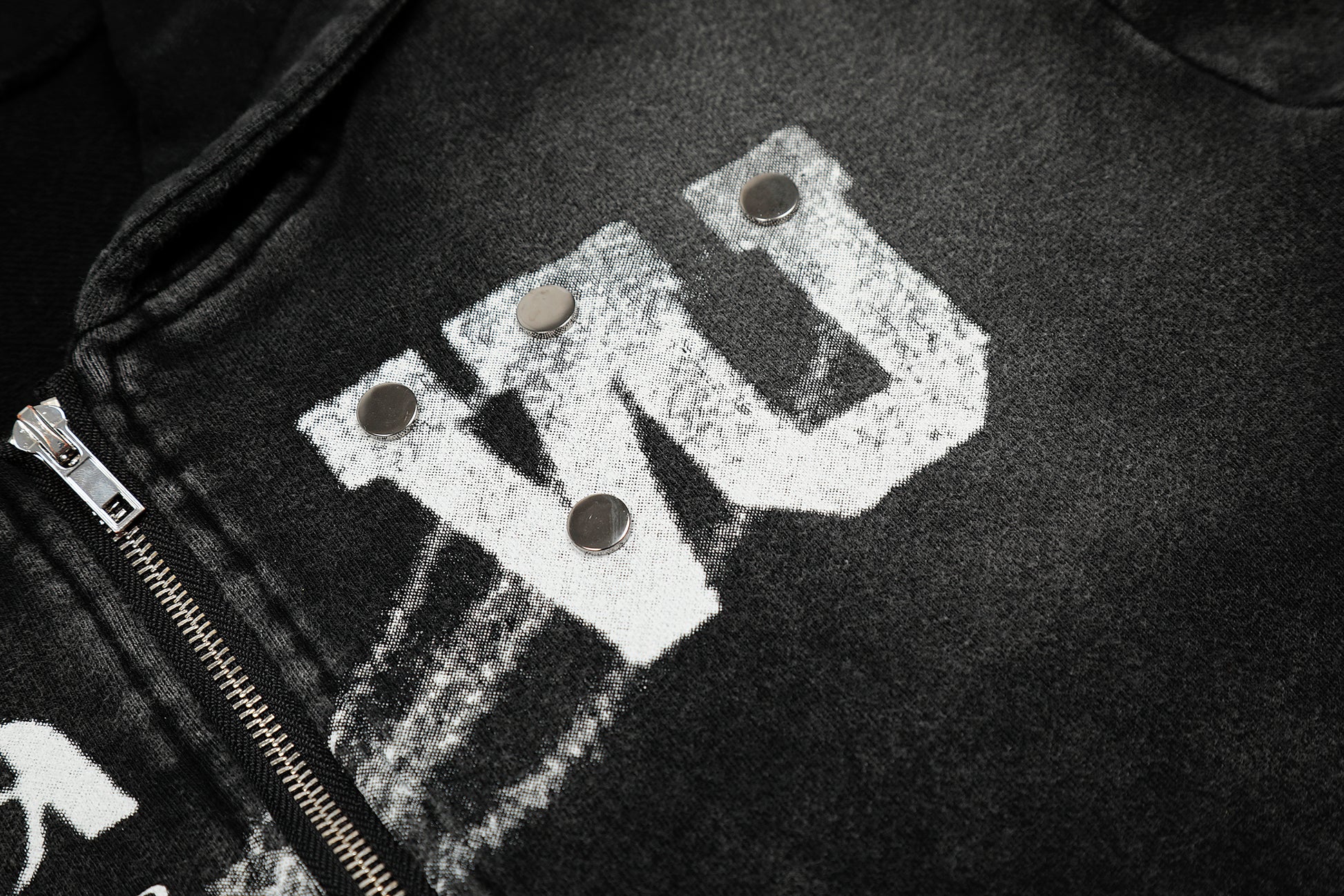 Washed Gradient | Black Zip Up Hoodie - Santo 