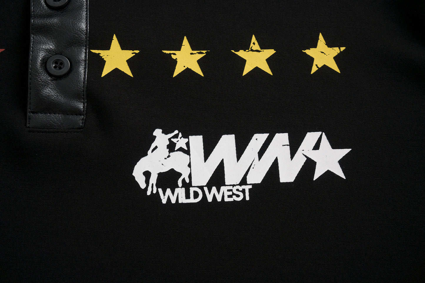 Star Print Patchwork | Leather-Neck Sweatshirt - Santo 