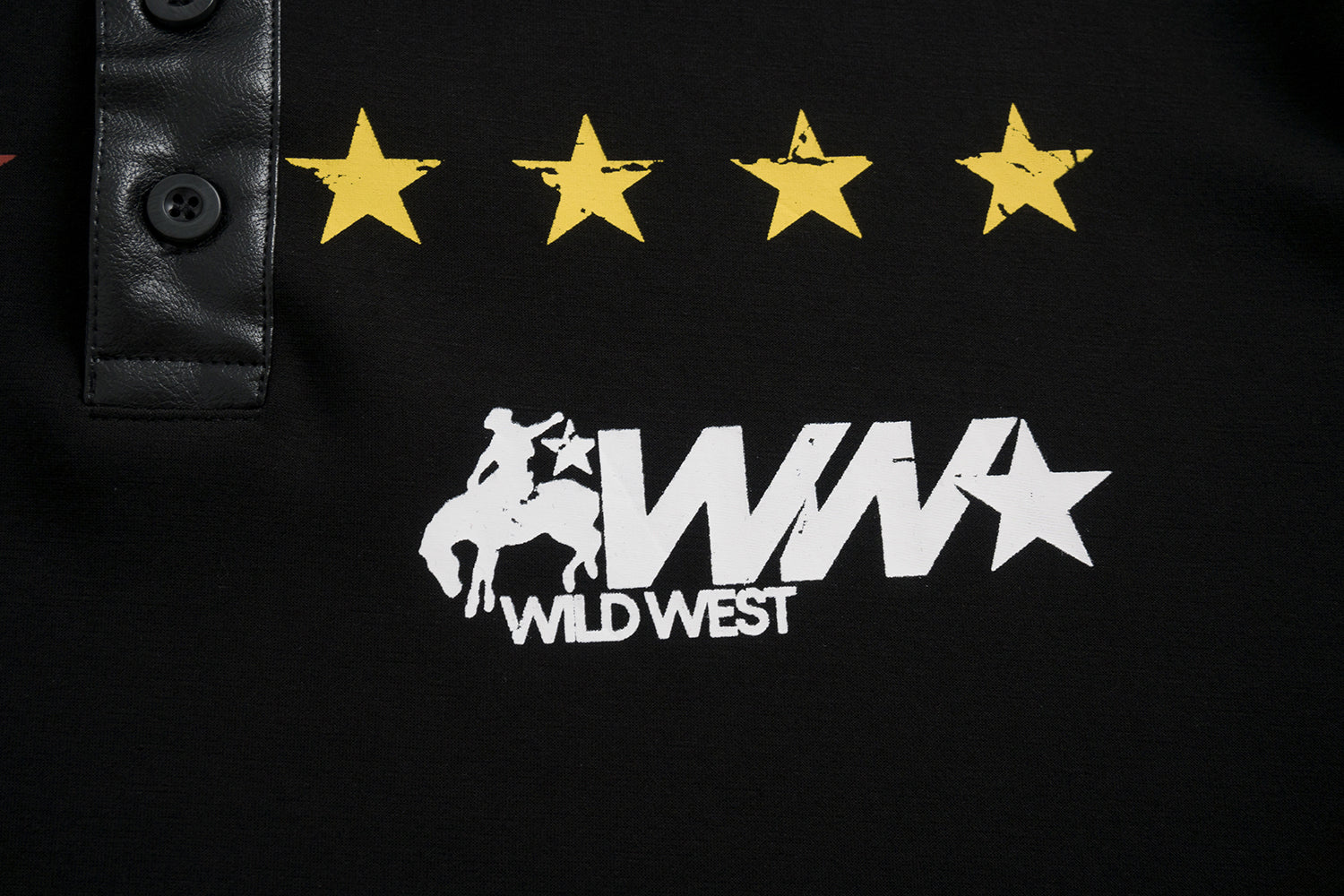 Star Print Patchwork | Leather-Neck Sweatshirt - Santo 