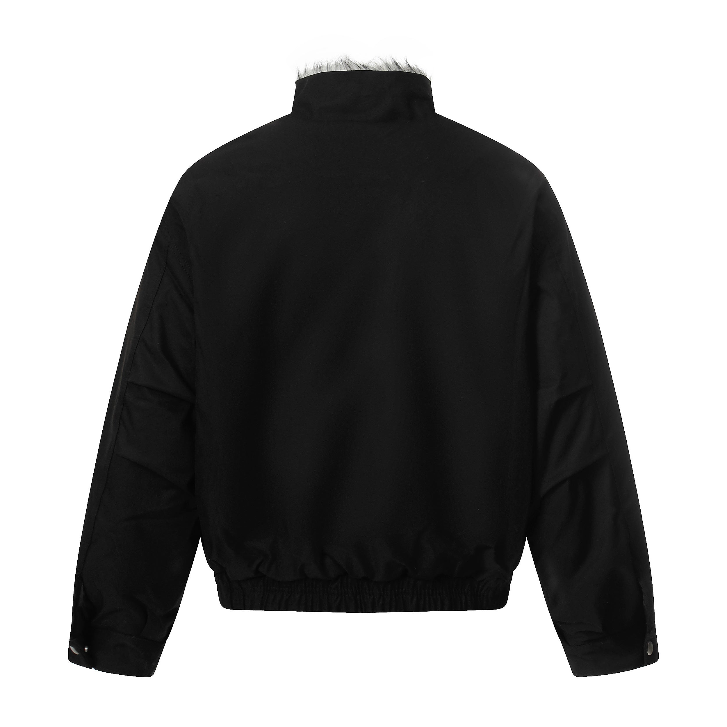 Furry Fright | Skelett-Stickerei Winterjacke