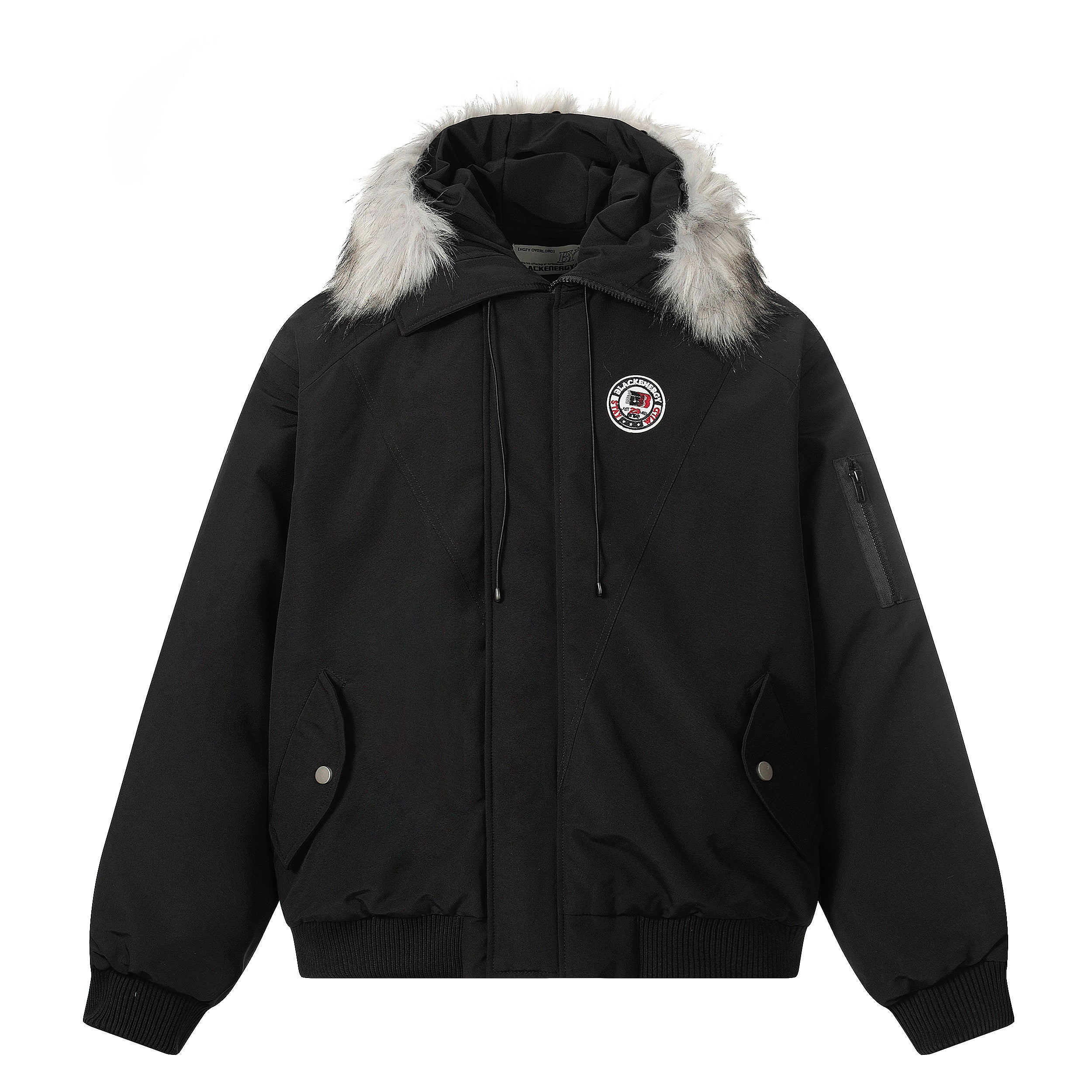 Fur-Trimmed Badge | Hooded Winter Puffer