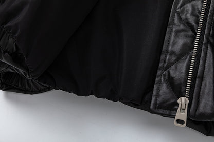 Leather Hooded | Zip-Up Puffer Jacket