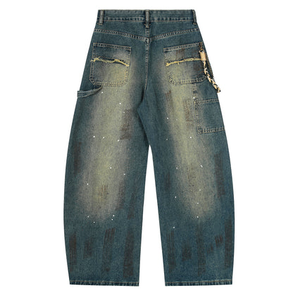 Midnight Fade | Oversized Vintage Wash Jeans - Santo 