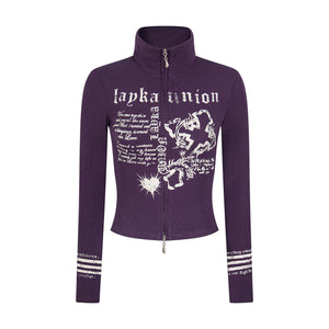 Union Print | Zip-Up Moto Graphic Top