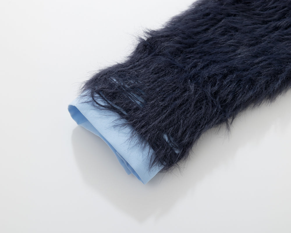 Preppy Fuzz | Mock-Layered Tie Collar Sweater - Santo 