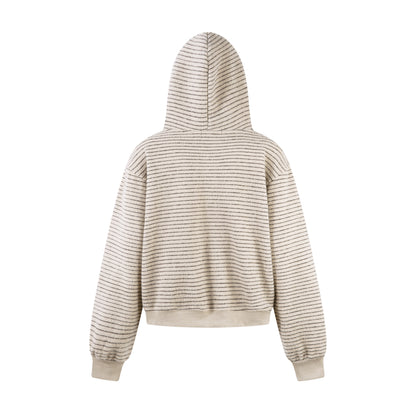 STRIPE CLOUD | Minimalist Knit Zip Hoodie