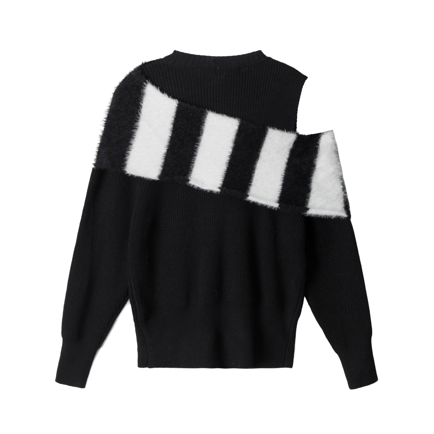 Star Stripe | One-Shoulder Knit Sweater with Scarf