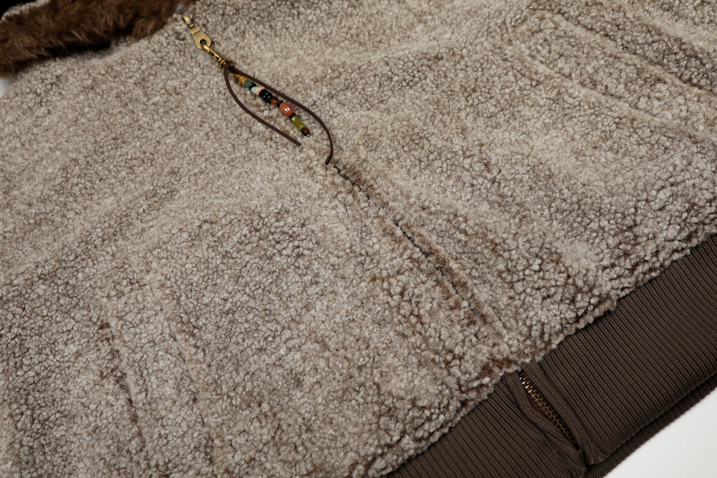 Pine Cocoa | Contrast Hooded Zip Jacket