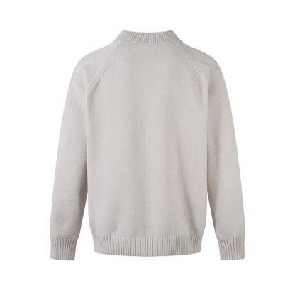 Varsity Button | Mock Neck Knit Sweater