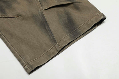 Washed Cargo | Wide-Leg Shorts - Santo 