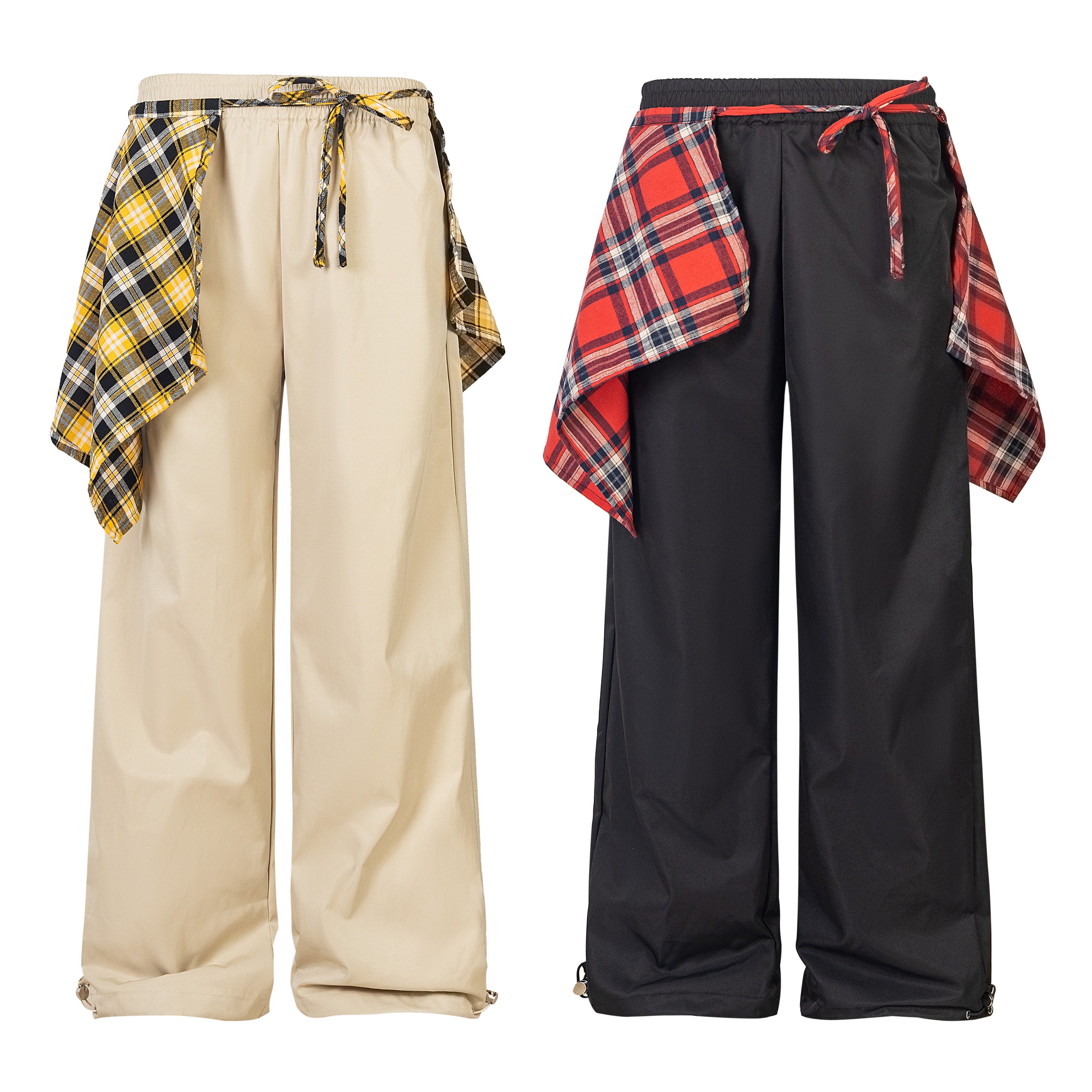 Plaid Overlay | Drawstring Cargo-Hose