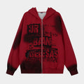 Graffiti Print | Oversized Zip Up Hoodie - Santo 