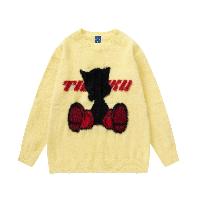 Retro Vibes | Fuzzy Cartoon Graphic Jumper