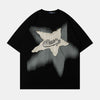 Star Patch | Hip Hop Stickerei Grafik-T-Shirt