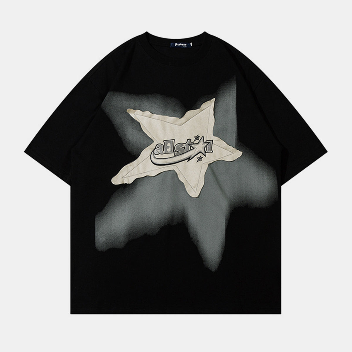 Star Patch | Hip Hop Embroidery Graphic T Shirt - Santo 