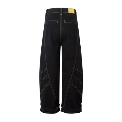 Geometric Stitch | Black Jeans - Santo 