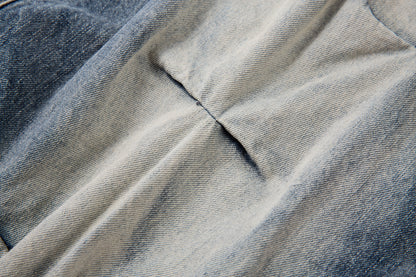 Washed Grid Pleat | Denim Jeans - Santo 