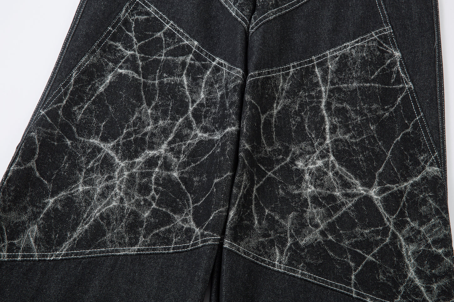 Cracked Panel Washed | Wide Jeans - Santo 