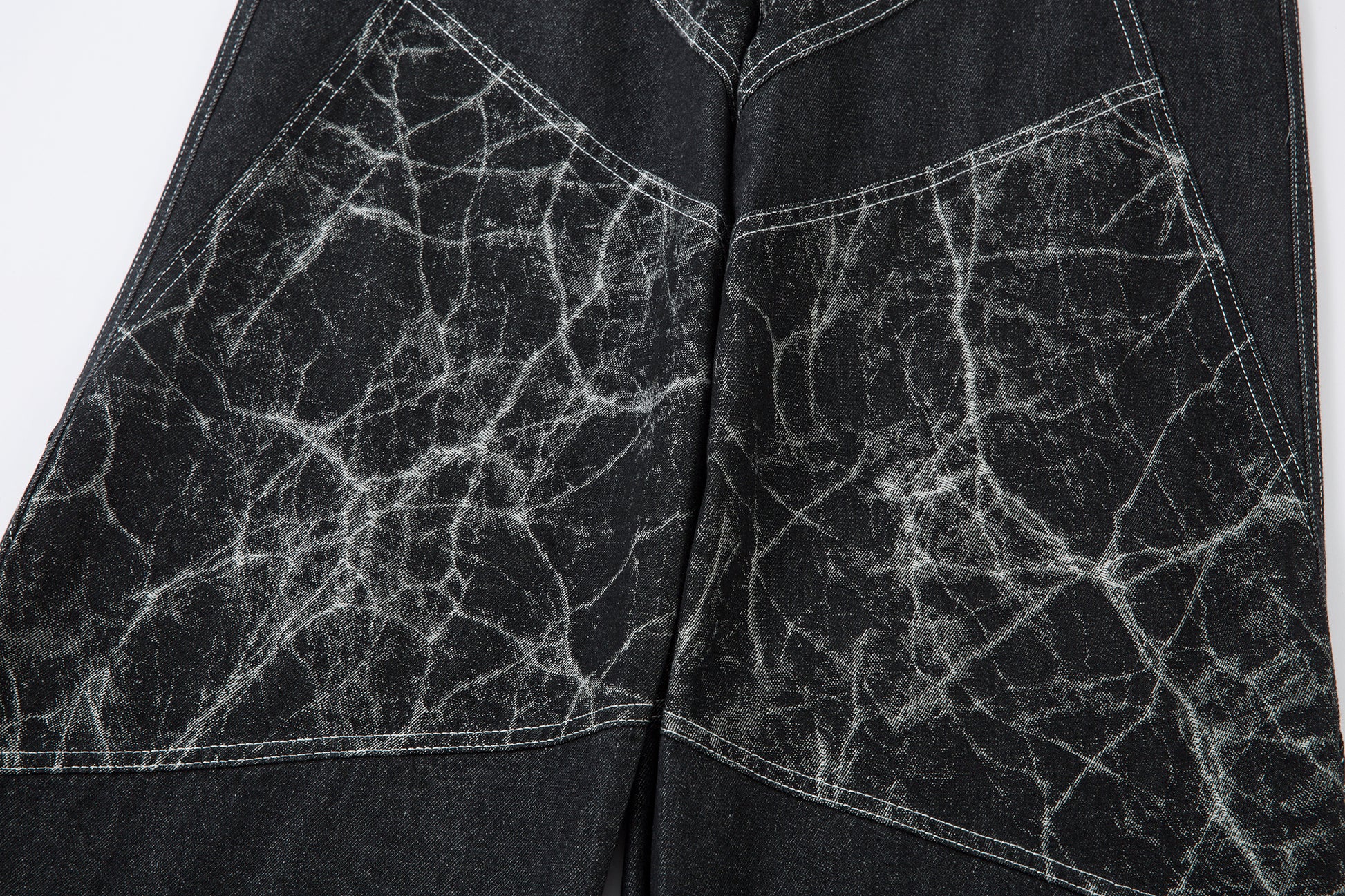 Cracked Panel Washed | Wide Jeans - Santo 