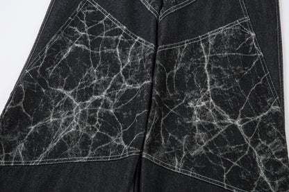 Cracked Panel Washed | Wide Jeans - Santo 