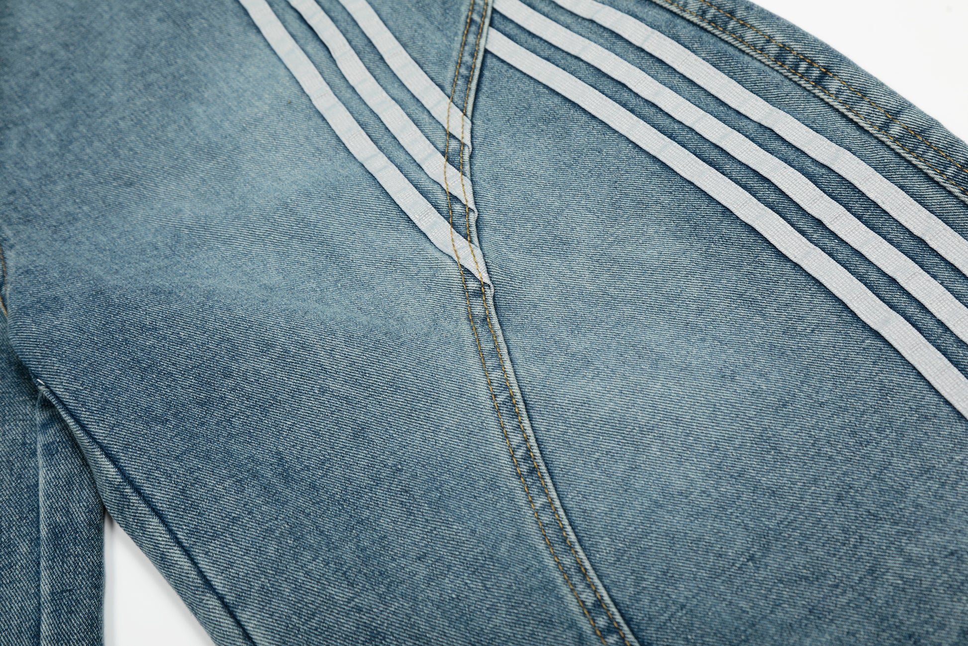 Vintage Stripe | Washed Denim Shorts - Santo 