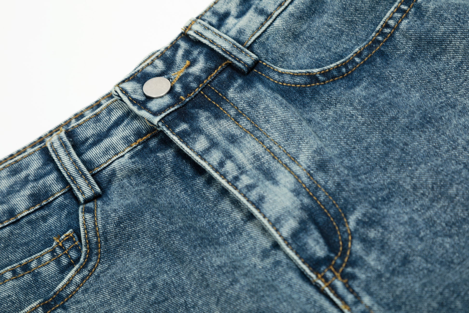 Star Stitching Washed | Wide Jeans - Santo 