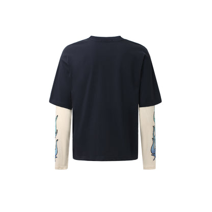 Vintage Flame Letter | Contrast Sweatshirt - Santo 