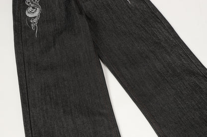 Snake Embroidery | Denim Jeans - Santo 