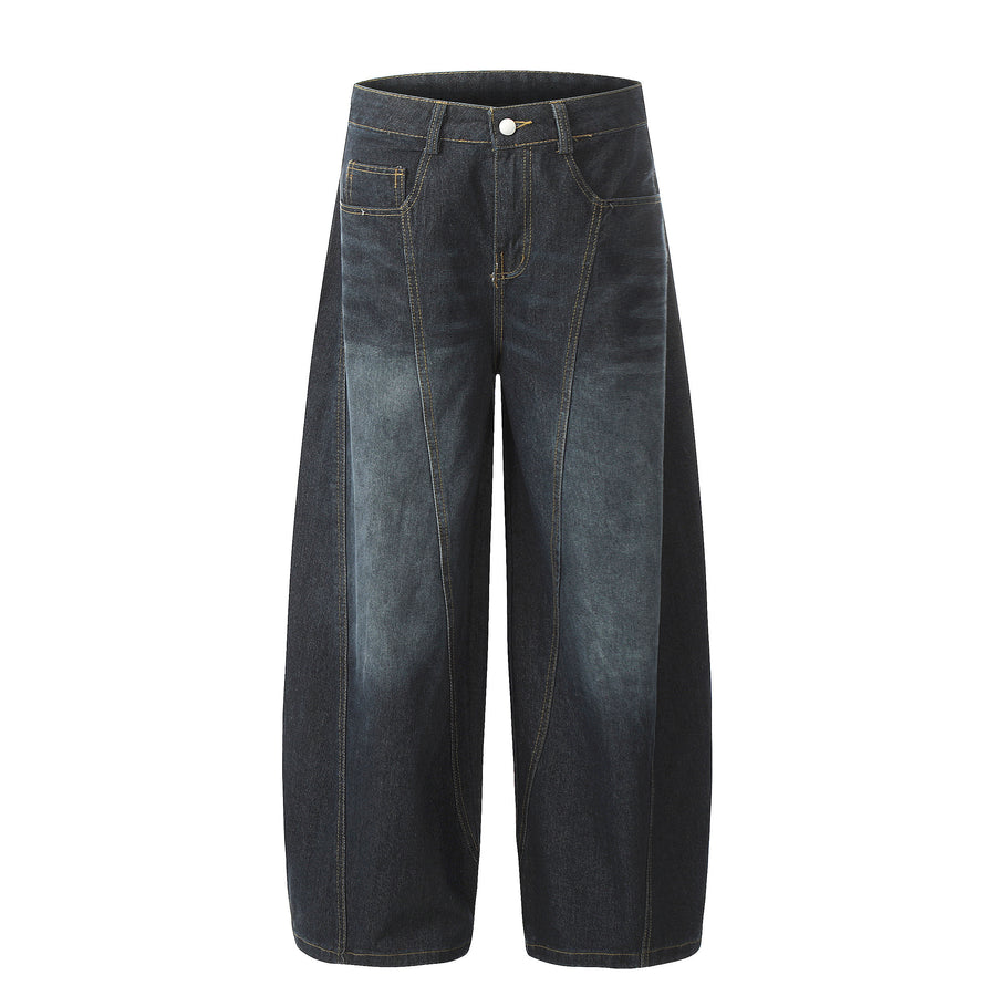 Winter Sky | Knitted Wide-Leg Denim Pants