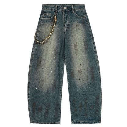 Midnight Fade | Oversized Vintage Wash Jeans - Santo 