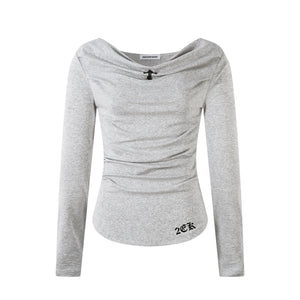 Cross Drape | One Shoulder Ruched Tee