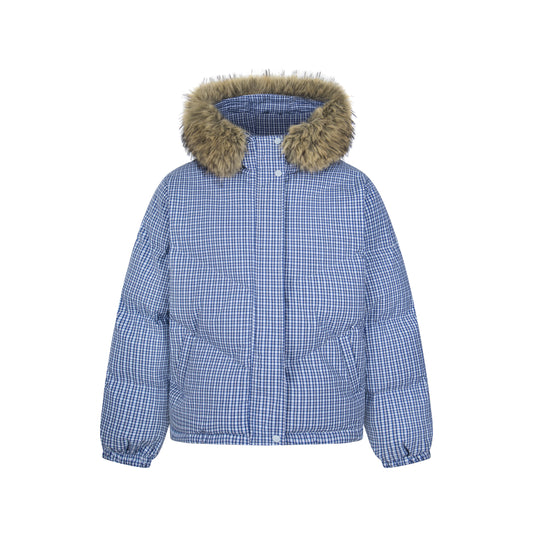 Winter Nest | Faux Fur Trimmed Plaid Puffer