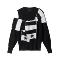 Star Stripe | One-Shoulder Knit Sweater with Scarf