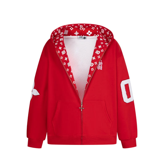 Varsity 08 | Graphic Zip-Up Hoodie