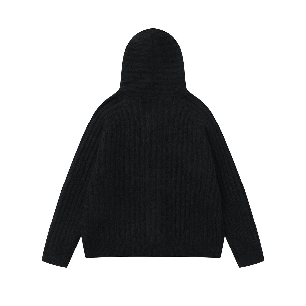 COZY LINE | Ribbed Knit Button Hoodie