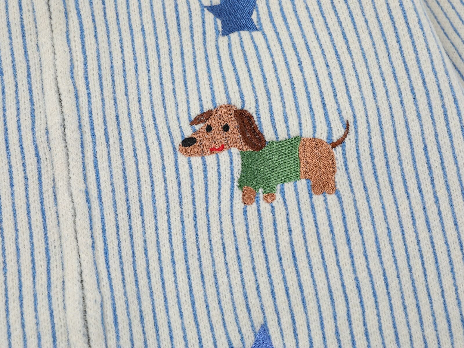 Dog Scarf Knit | Fluffy Pup Sweater with 3D Stripe Detail