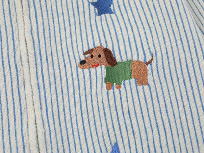 Dog Scarf Knit | Fluffy Pup Sweater with 3D Stripe Detail - Santo 