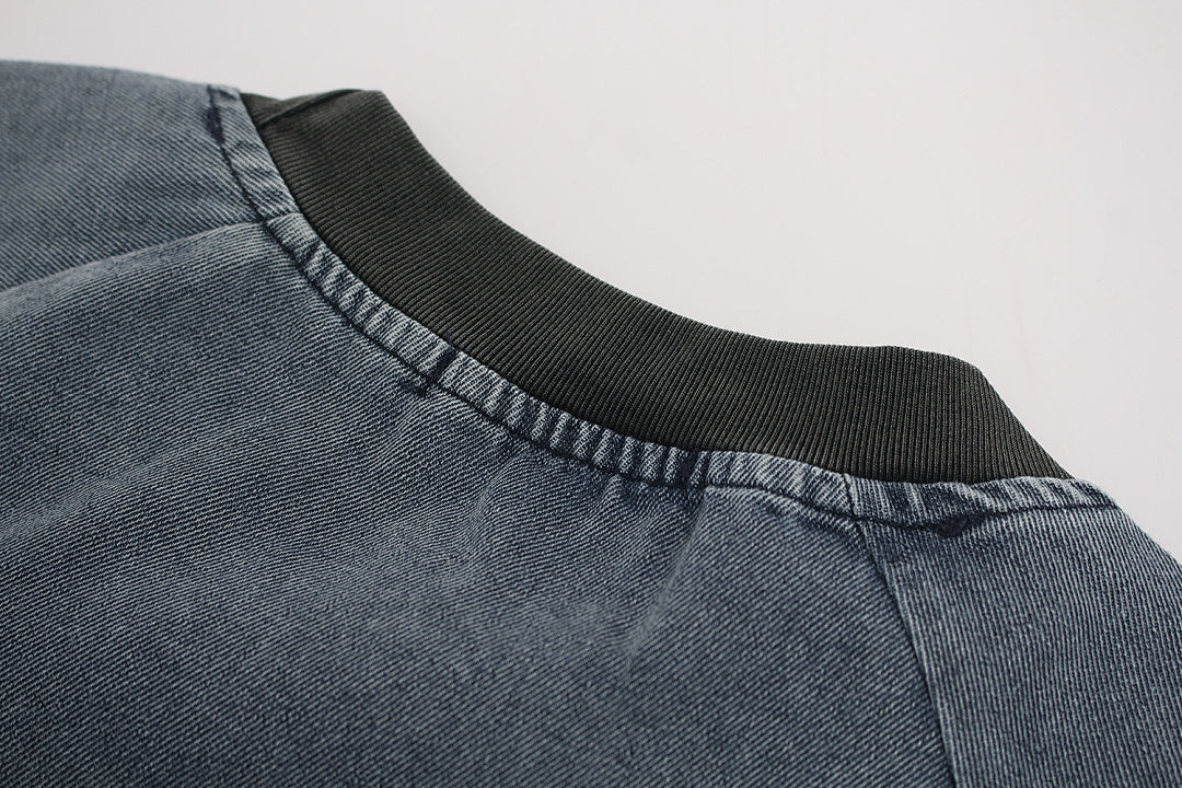 Raw-Edge Appliqué Acid-Wash T-Shirt - Santo 