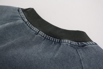 Raw-Edge Appliqué Acid-Wash T-Shirt - Santo 