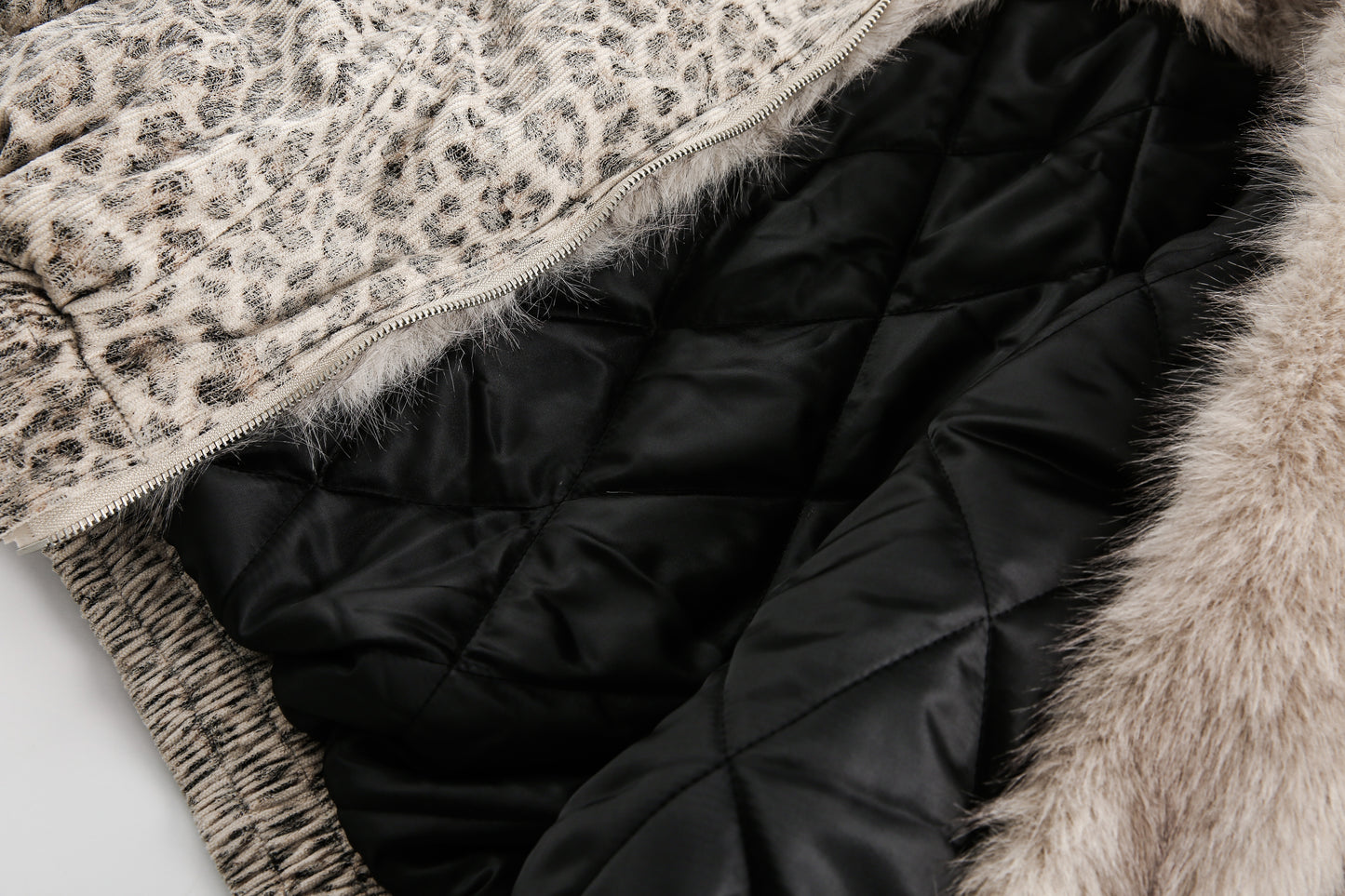 Leopard Patterned / Faux Fur Jacket