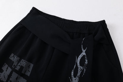 Dark Street Letter Flame Sweatpants